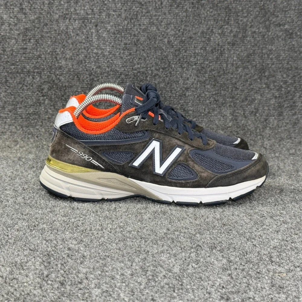 New Balance 990 v4 Retro Athletic Shoes Women's 9 Blue Suede Comfort Walking USA